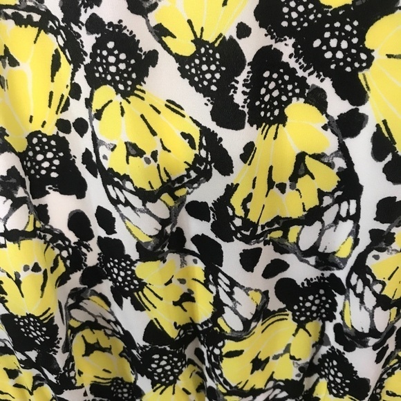 KENSIE | Black + Yellow Butterfly Midi Dress - Picture 6 of 9